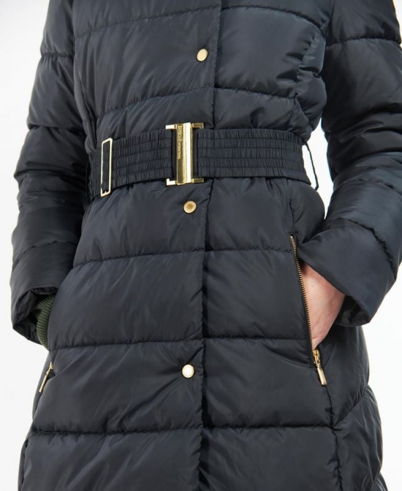 Navy Women Barbour International Track Line Quilted Jacket | US-8761EHJAP