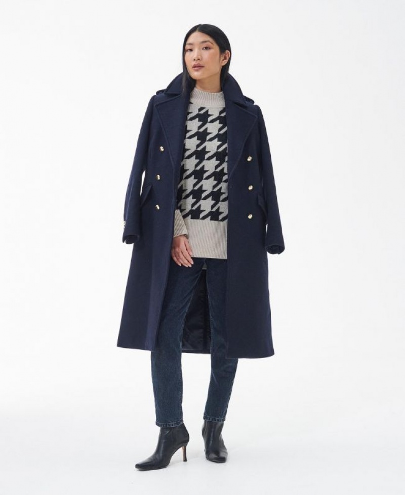 Navy Women Barbour Inverraray Wool Casual Jacket | US-2469HZXUF