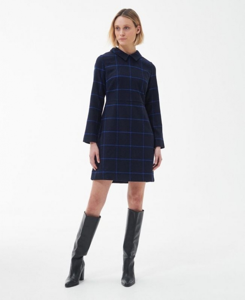 Navy Women Barbour Marlene Dress | US-2374FDBRX