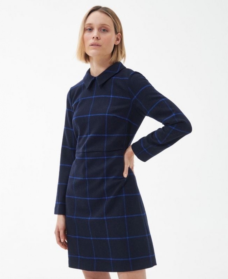 Navy Women Barbour Marlene Dress | US-2374FDBRX