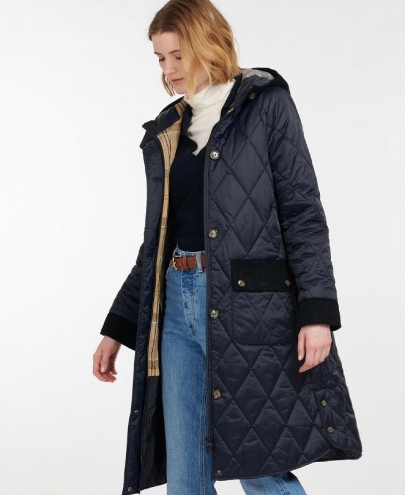 Navy Women Barbour Mickley Quilted Jacket | US-8461GXTCU