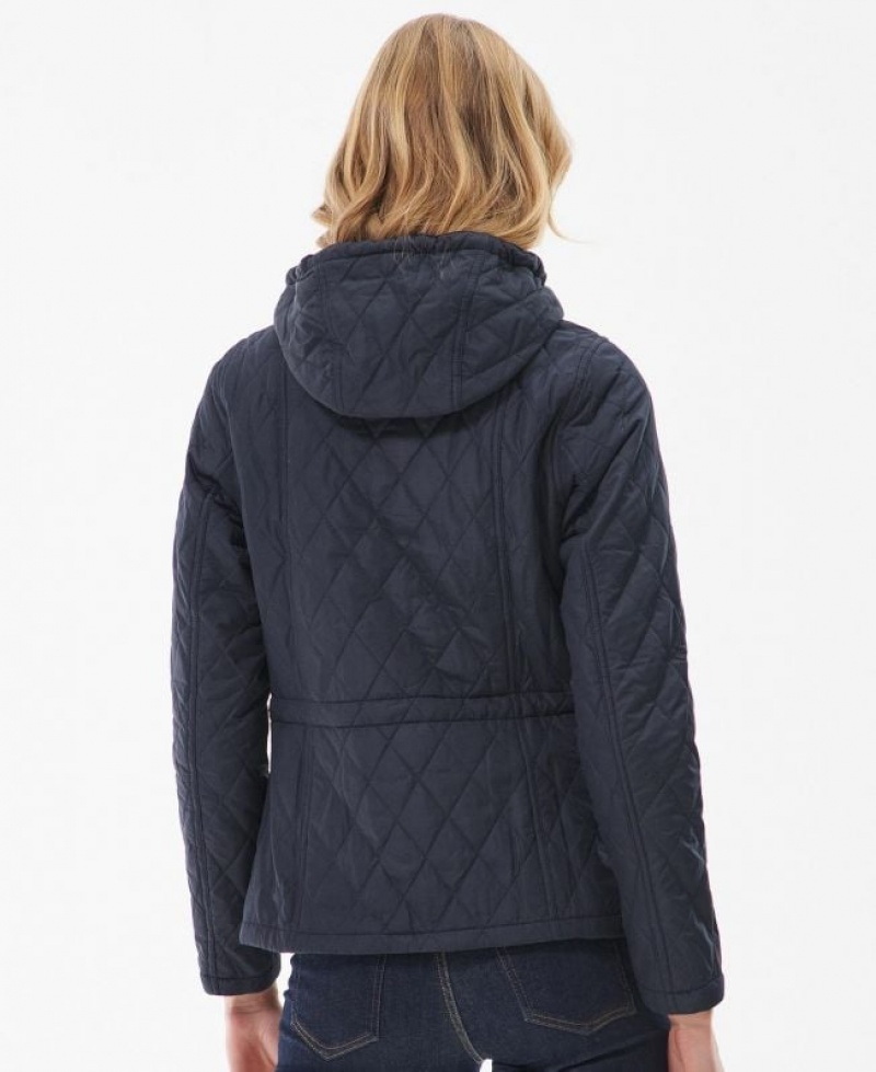 Navy Women Barbour Millfire Quilted Jacket | US-7623TEUJZ