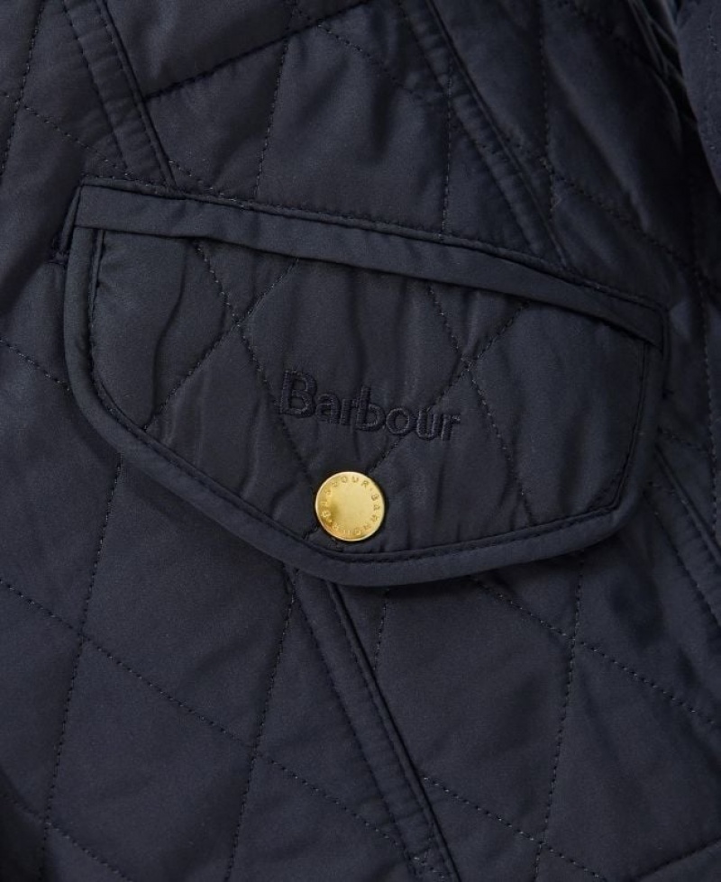 Navy Women Barbour Millfire Quilted Jacket | US-7623TEUJZ