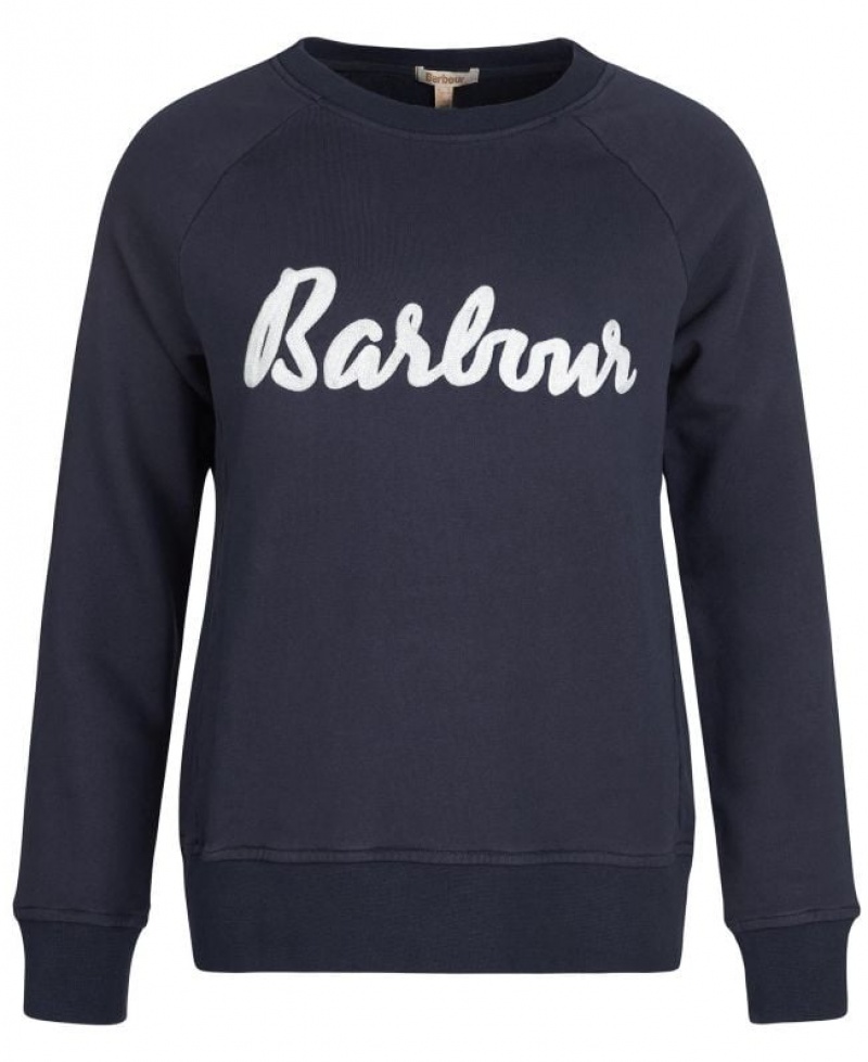 Navy Women Barbour Otterburn Sweatshirt | US-6092PXDBR