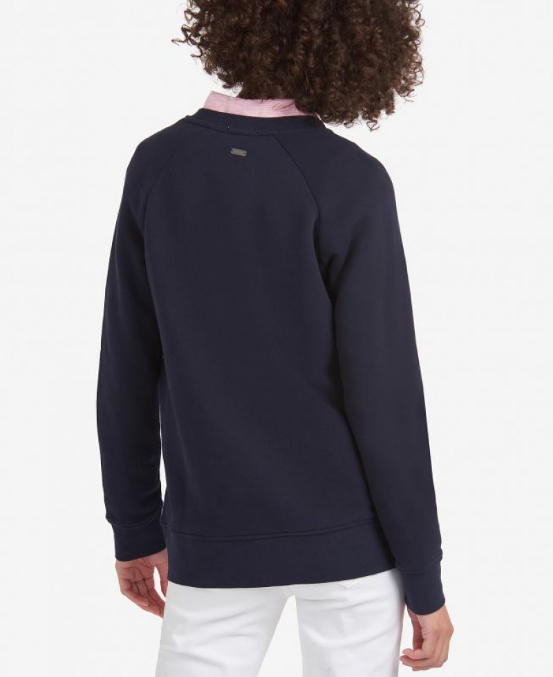 Navy Women Barbour Otterburn Sweatshirt | US-6092PXDBR