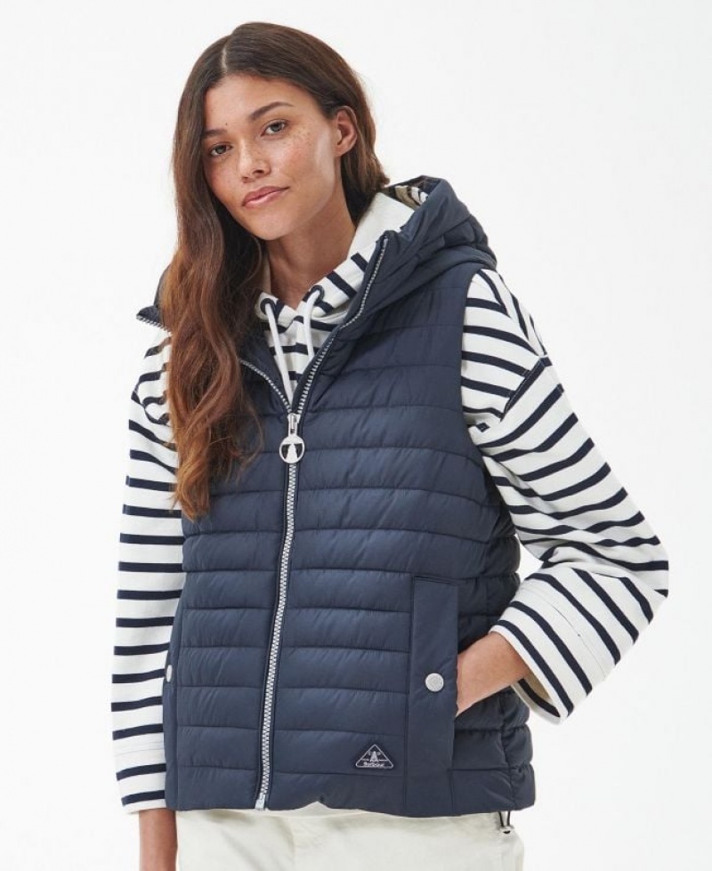 Navy Women Barbour Oxeye Vest | US-3048UEQXR