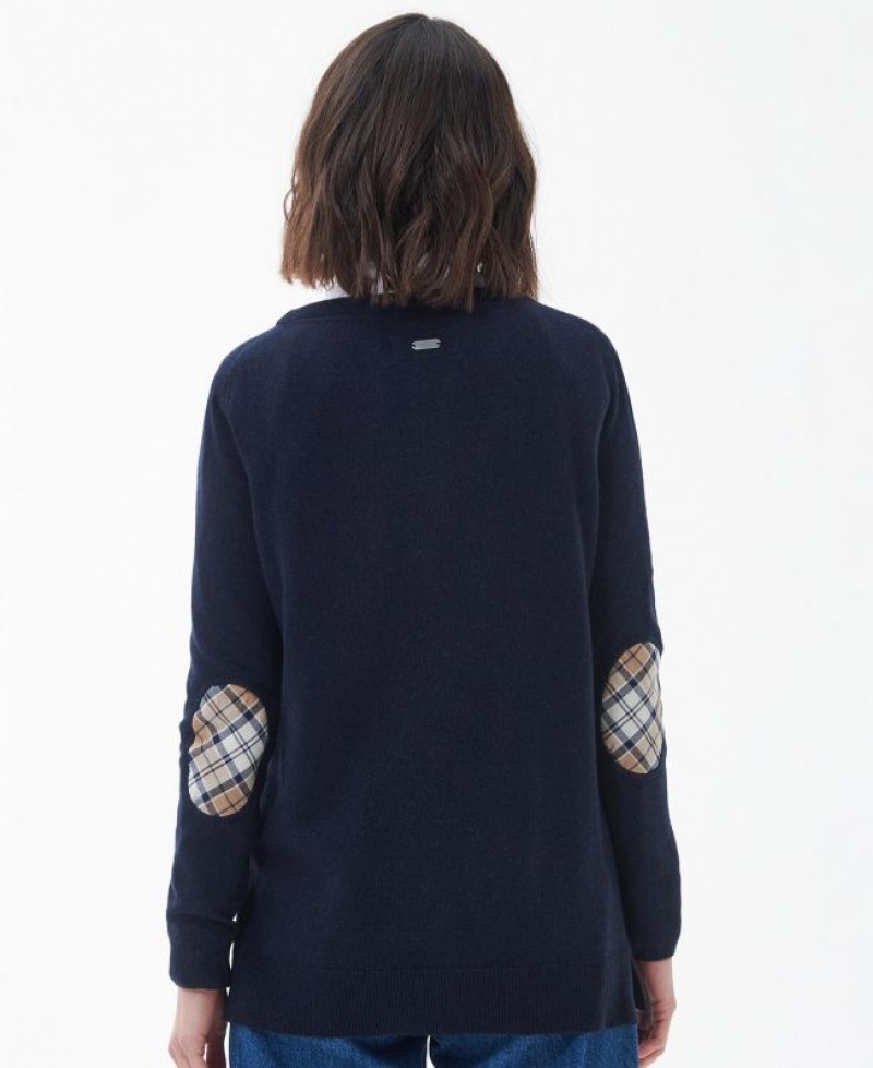 Navy Women Barbour Pendle Knitted Sweater | US-1053LYIJU