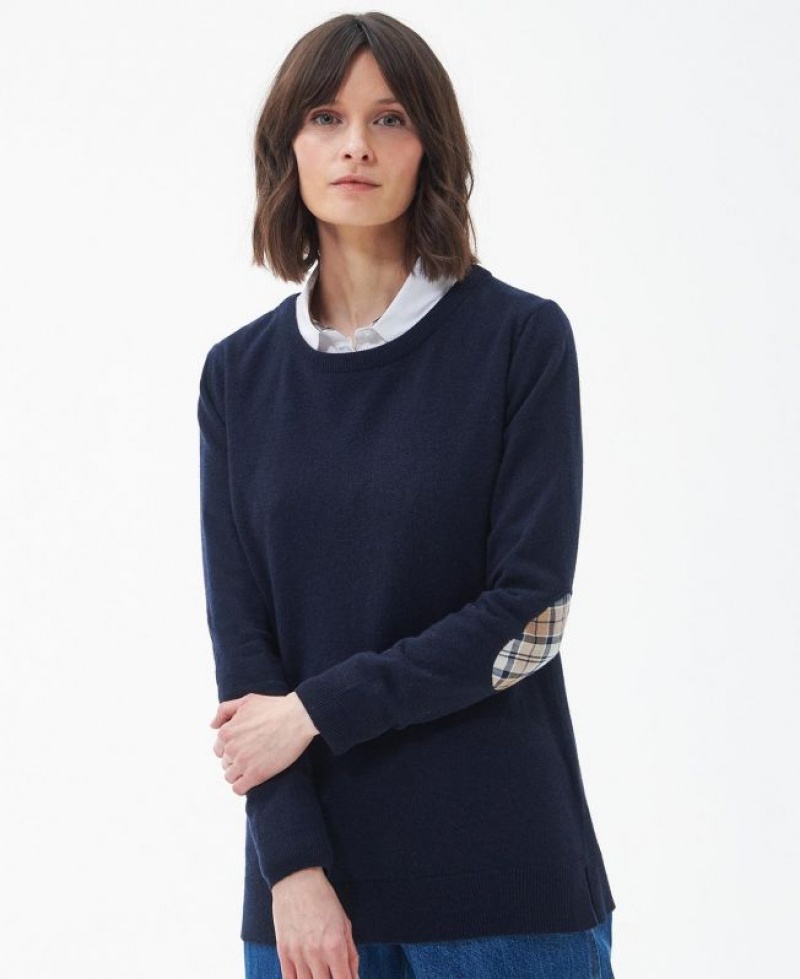 Navy Women Barbour Pendle Knitted Sweater | US-1053LYIJU