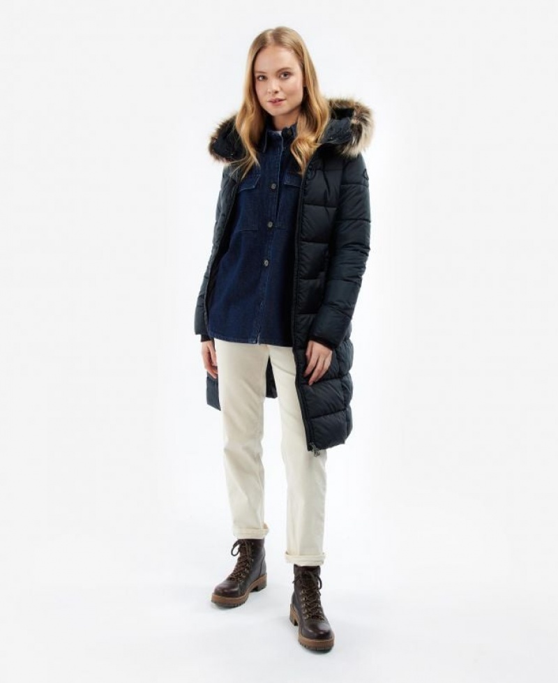 Navy Women Barbour Rosoman Quilted Jacket | US-1378WCZPR