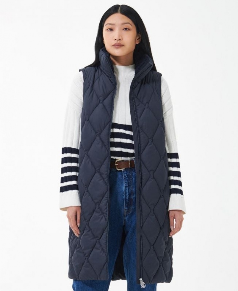 Navy Women Barbour Samphire Vest | US-5927RKLWI