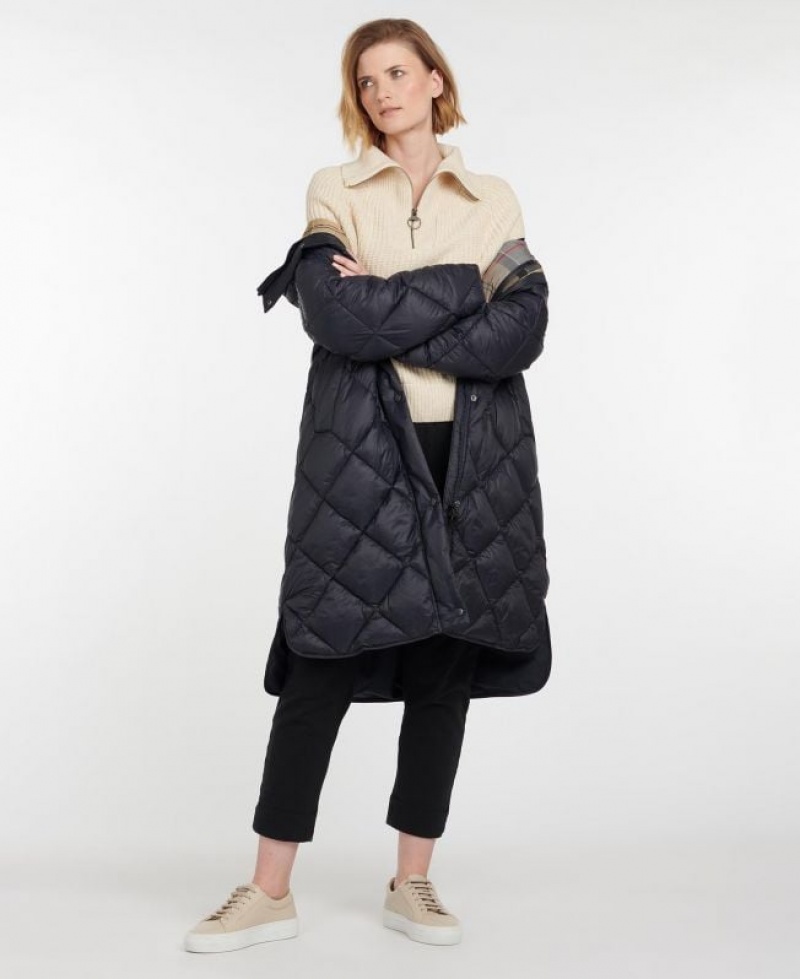 Navy Women Barbour Sandyford Quilted Jacket | US-2680NTZCI