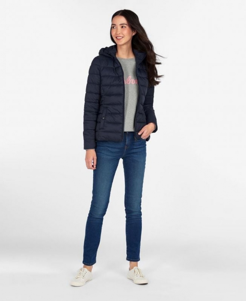 Navy Women Barbour Shaw Quilted Jacket | US-0258NLKQJ