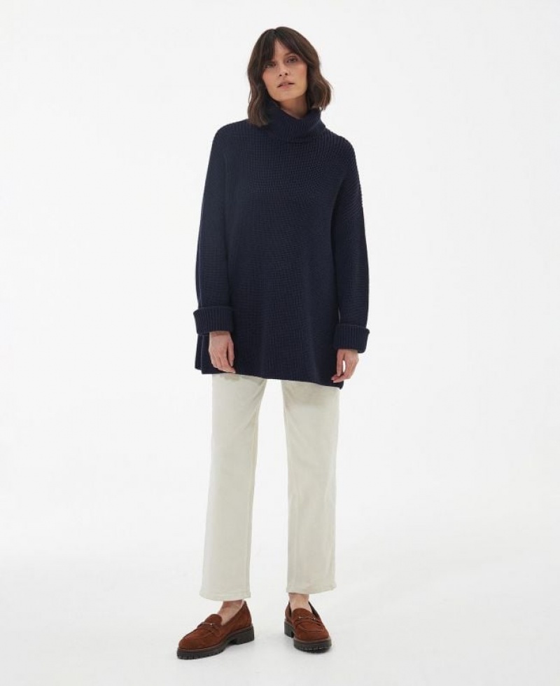 Navy Women Barbour Stitch Cape Sweater | US-4937AKYCH