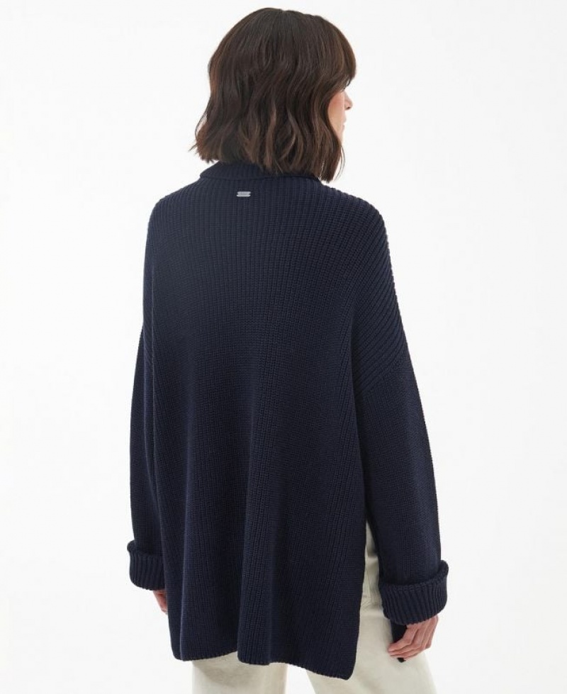 Navy Women Barbour Stitch Cape Sweater | US-4937AKYCH