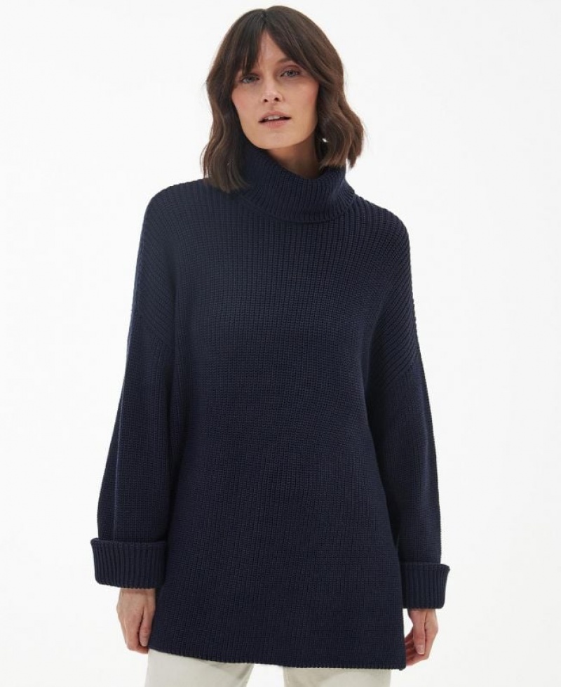 Navy Women Barbour Stitch Cape Sweater | US-4937AKYCH