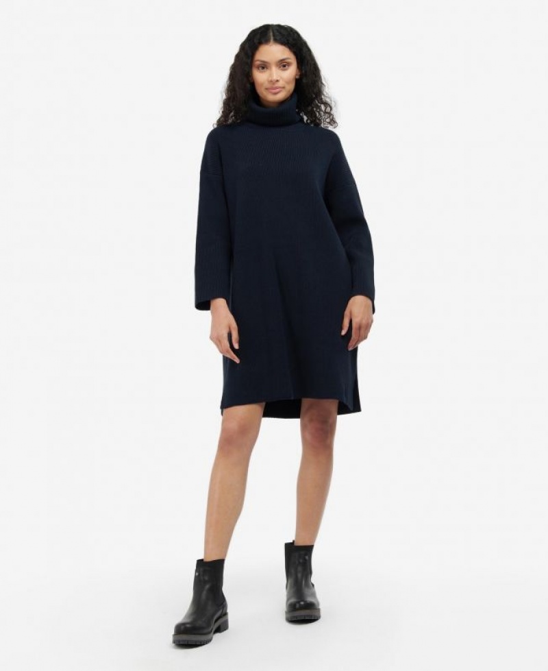 Navy Women Barbour Stitch Dress | US-6891WCVKJ