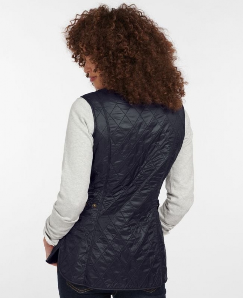 Navy Women Barbour Wray Vest | US-6279IMKTW