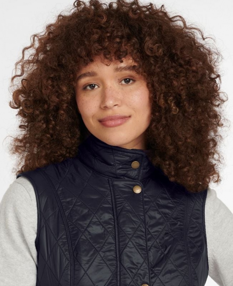 Navy Women Barbour Wray Vest | US-6279IMKTW