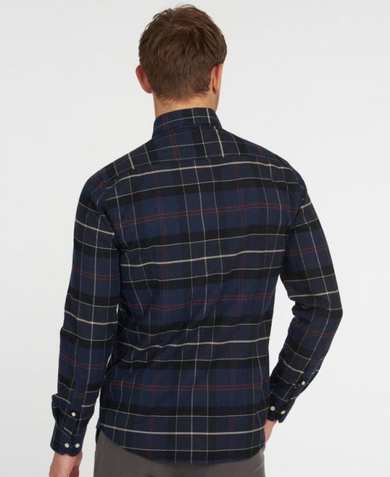 Navy / Black Men Barbour Lutsleigh Shirts | US-3025YWZFX