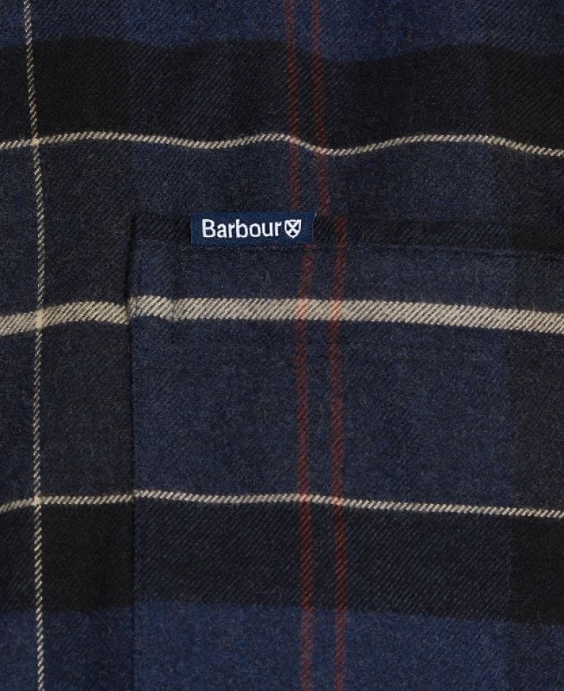 Navy / Black Men Barbour Lutsleigh Shirts | US-3025YWZFX