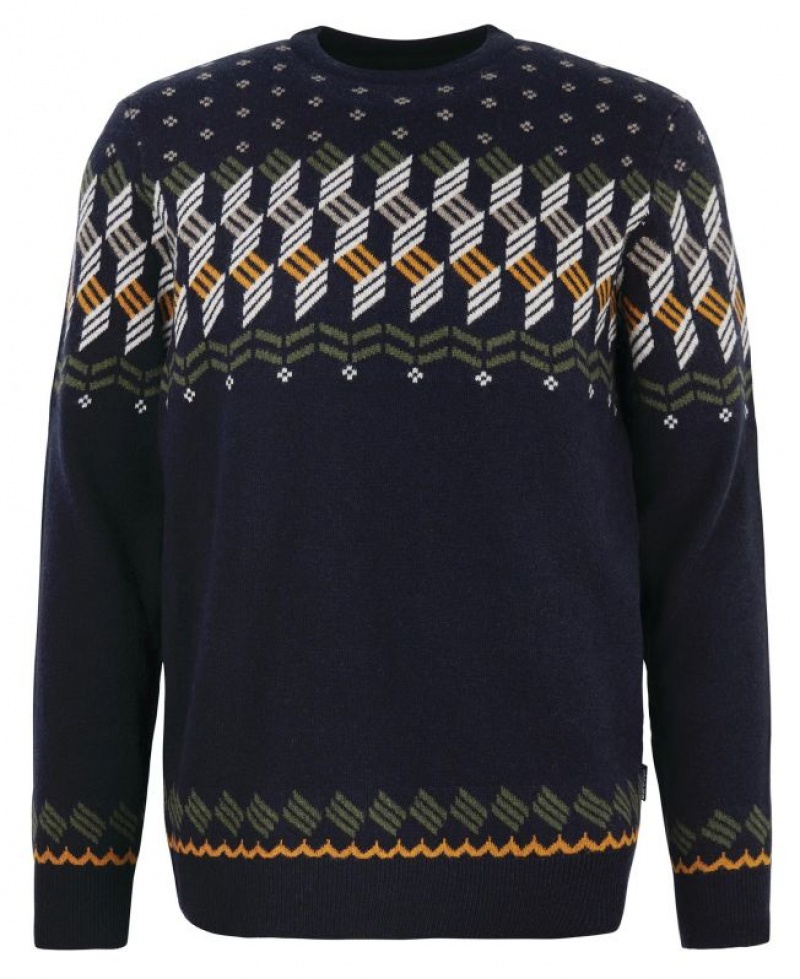 Navy / Green / Grey Men Barbour Tursdale Knitted Sweater | US-1803GMNKE