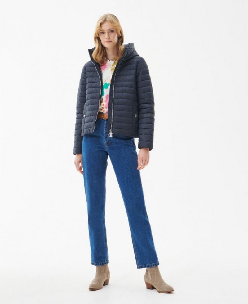 Navy / Grey Women Barbour Oxeye Quilted Jacket | US-9758FQYSU