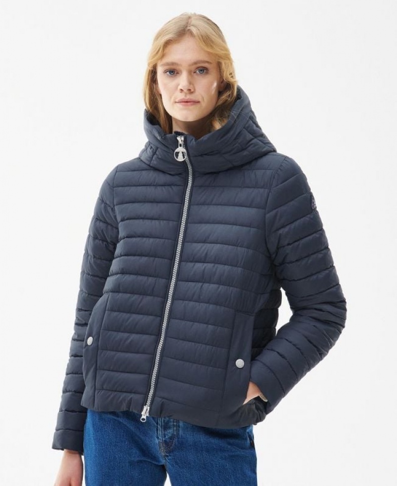 Navy / Grey Women Barbour Oxeye Quilted Jacket | US-9758FQYSU