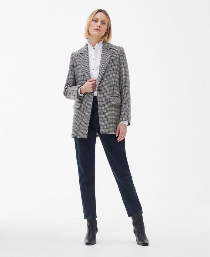 Navy / Grey Women Barbour Patrisse Tailored Casual Jacket | US-5172ZVKUJ