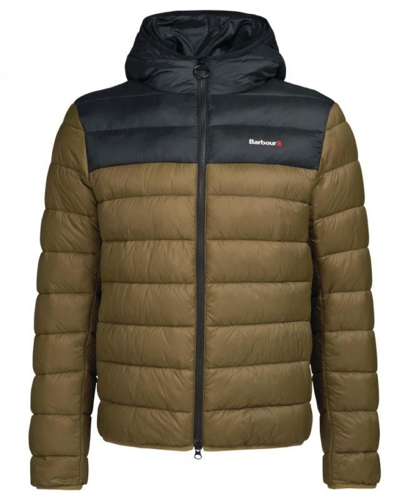 Navy / Khaki Men Barbour Kendle Baffle Quilted Jacket | US-1237GEXVZ