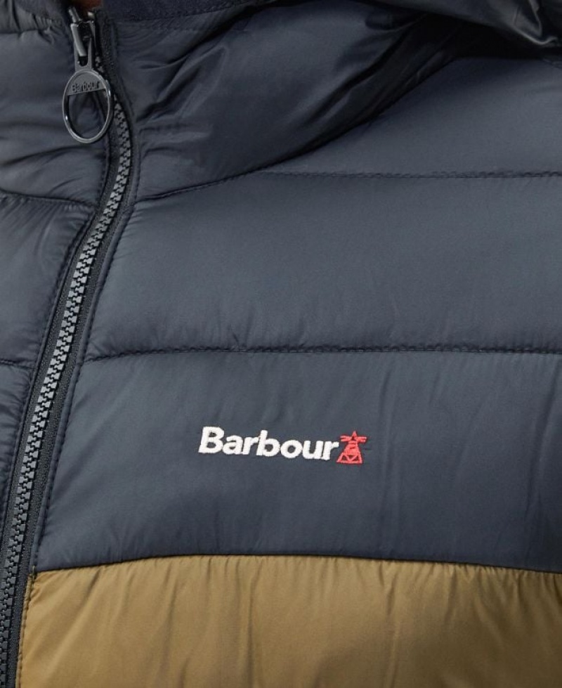 Navy / Khaki Men Barbour Kendle Baffle Quilted Jacket | US-1237GEXVZ