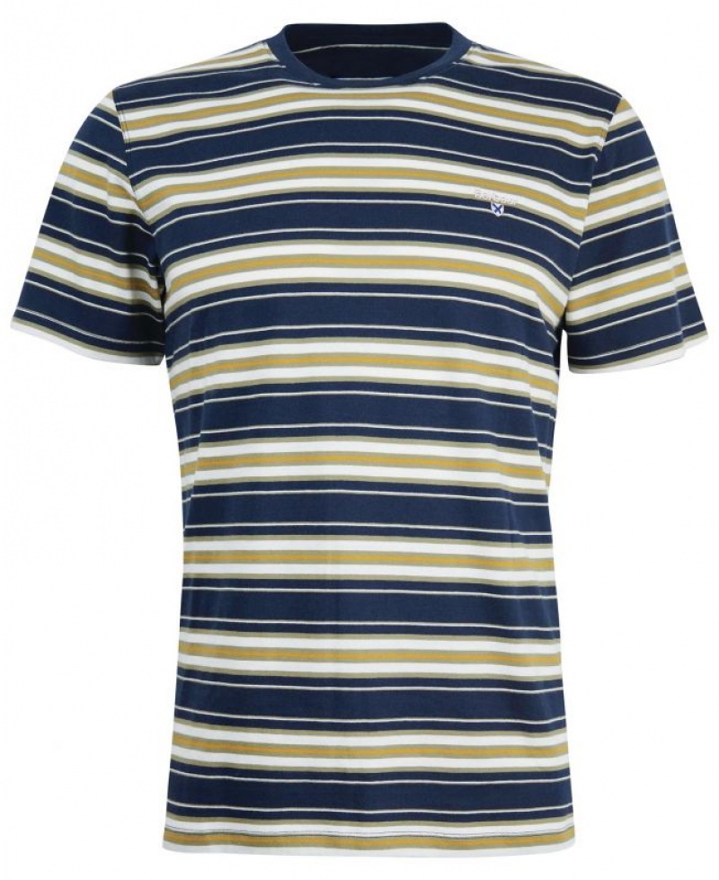 Navy / Olive Men Barbour Boldron T-Shirts | US-8361PSCAT