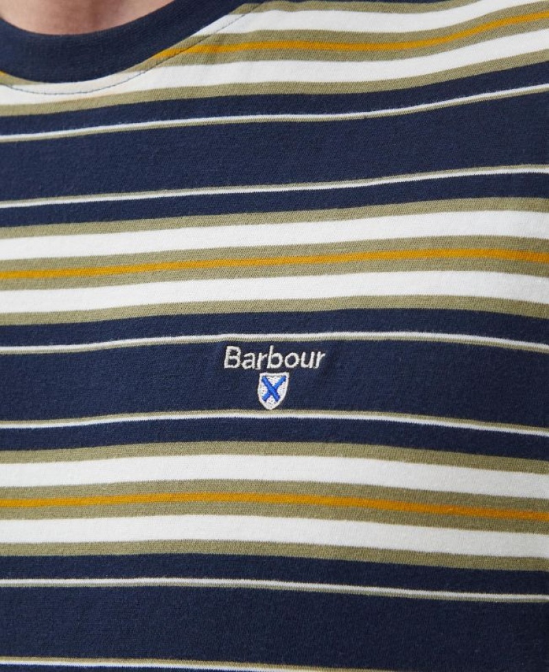 Navy / Olive Men Barbour Boldron T-Shirts | US-8361PSCAT