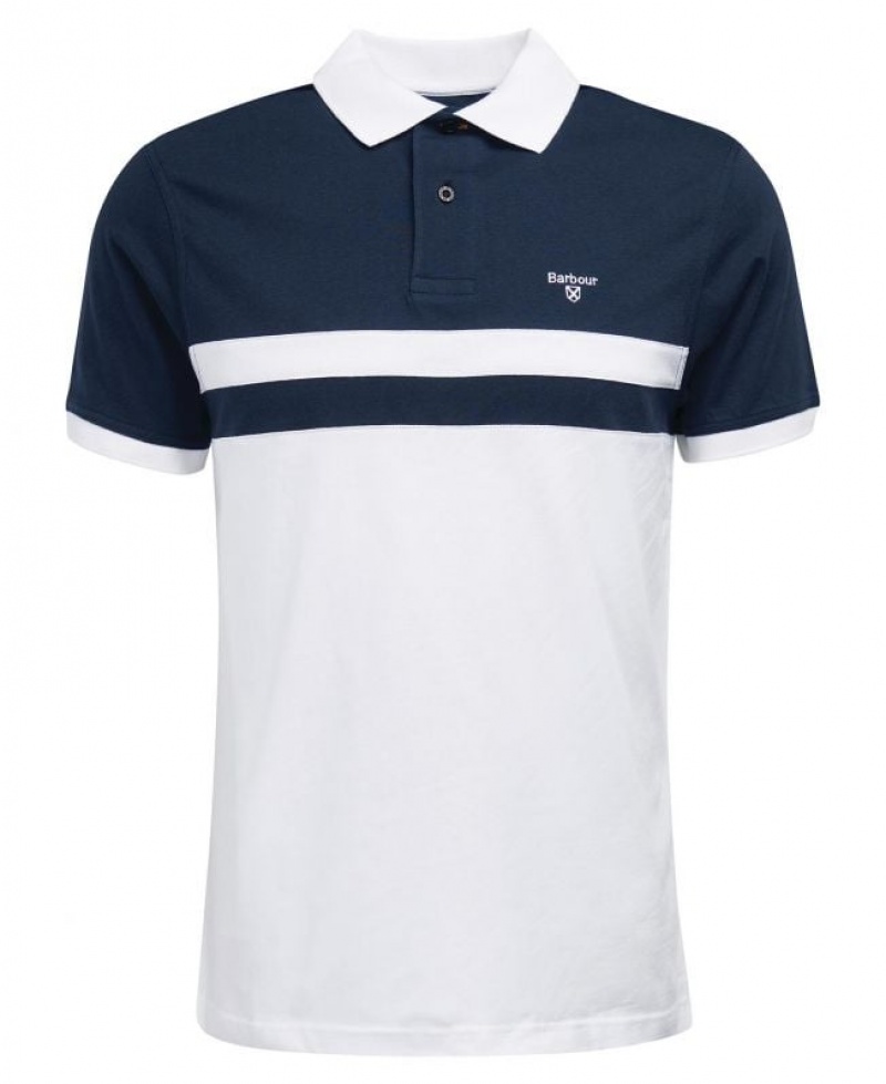 Navy / White Men Barbour Bonnington Polo Shirt | US-2095SXMDB