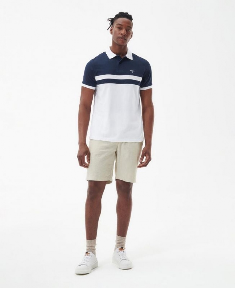 Navy / White Men Barbour Bonnington Polo Shirt | US-2095SXMDB