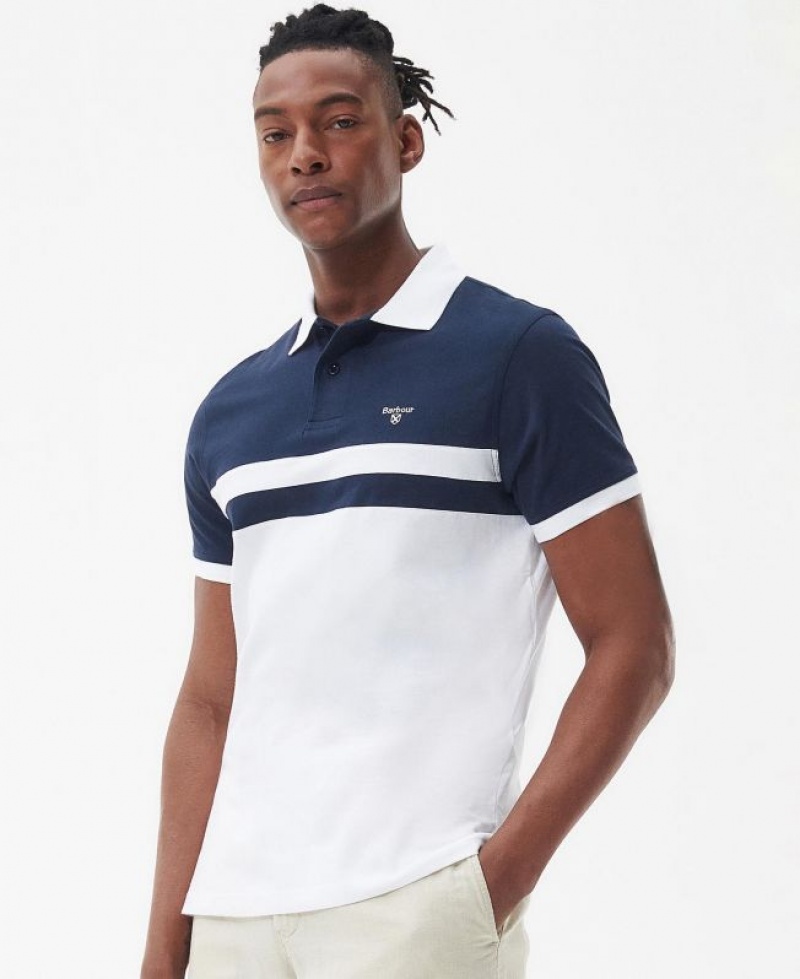 Navy / White Men Barbour Bonnington Polo Shirt | US-2095SXMDB