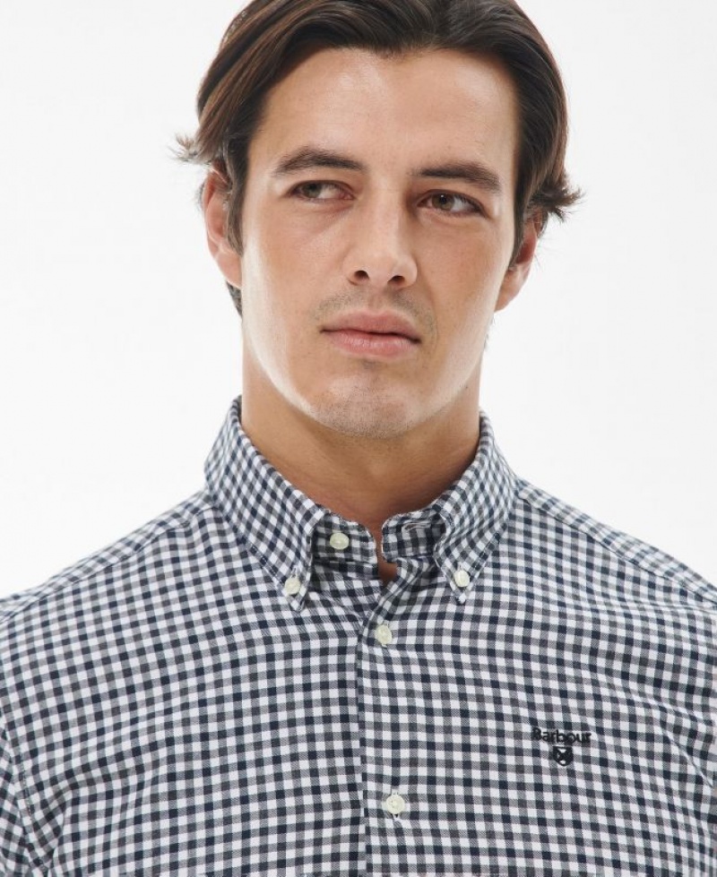 Navy / White / Grey Men Barbour Finkle Tailored Shirts | US-3986LIUKN