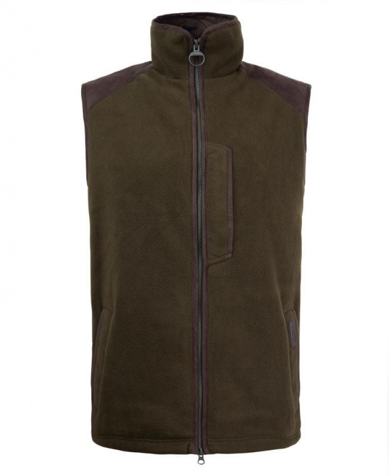 Olive Men Barbour Active Fleece Vest | US-7462YKPTG