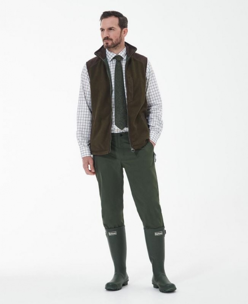 Olive Men Barbour Active Fleece Vest | US-7462YKPTG