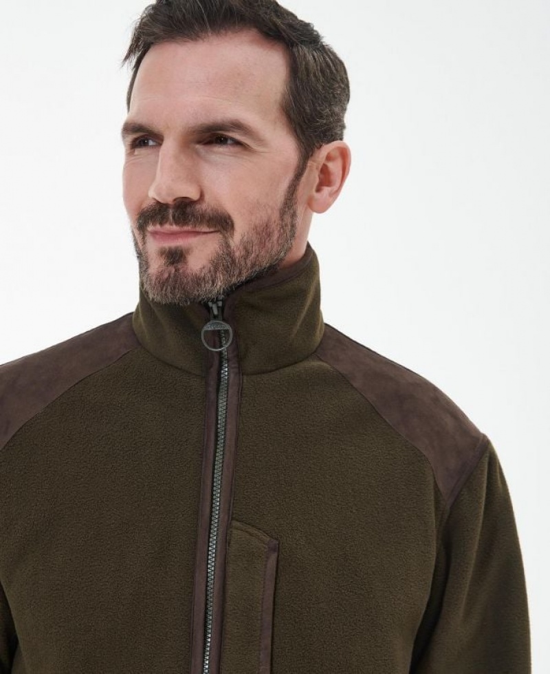 Olive Men Barbour Active Fleece | US-5938ELGZN