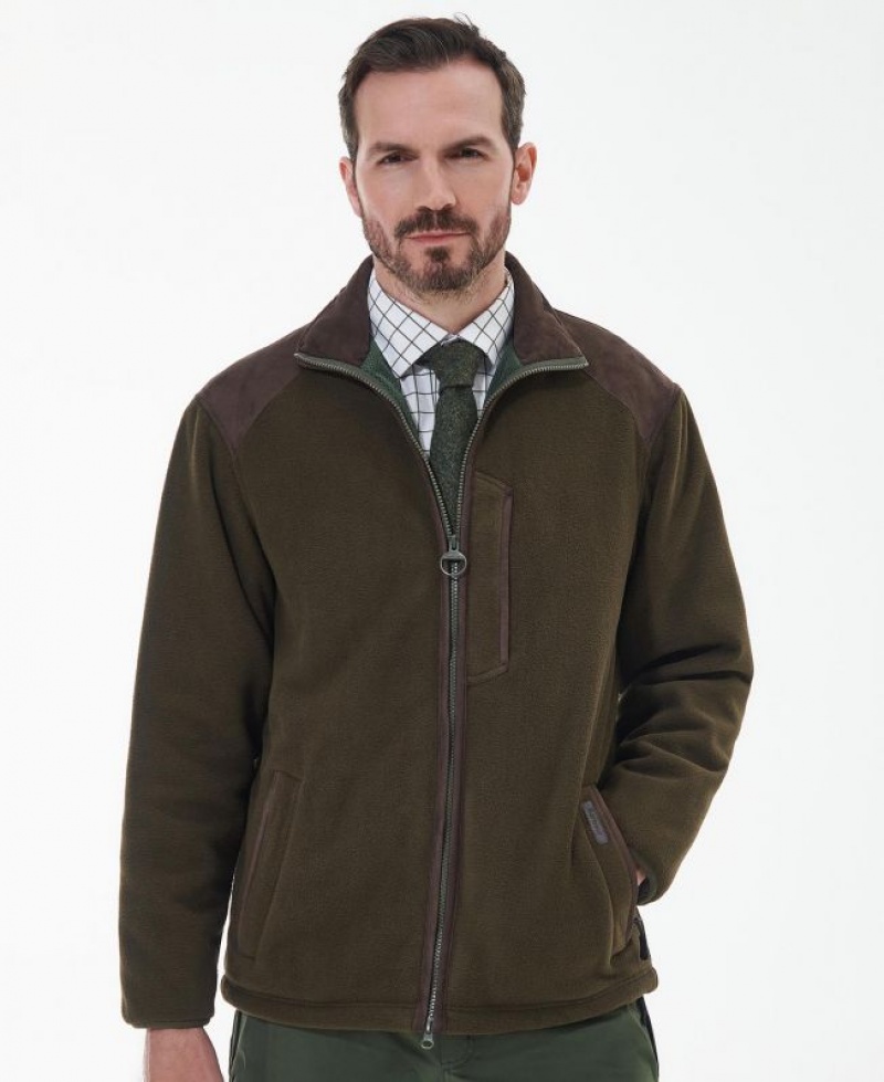 Olive Men Barbour Active Fleece | US-5938ELGZN