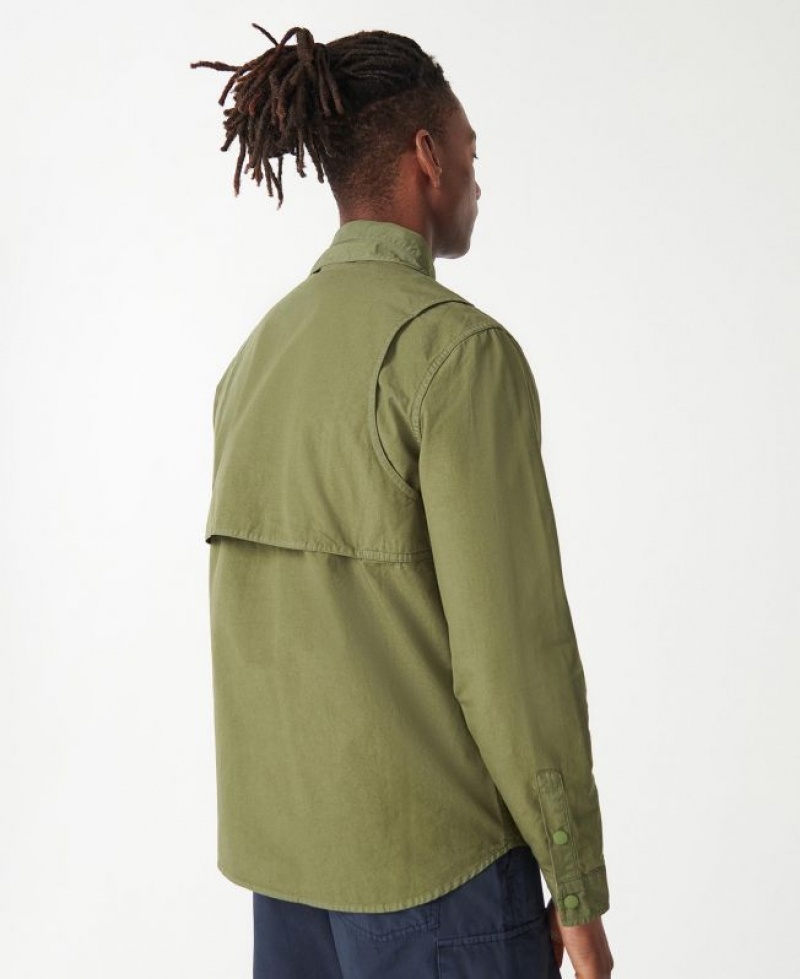 Olive Men Barbour Annan Overshirt | US-4063KHIMG