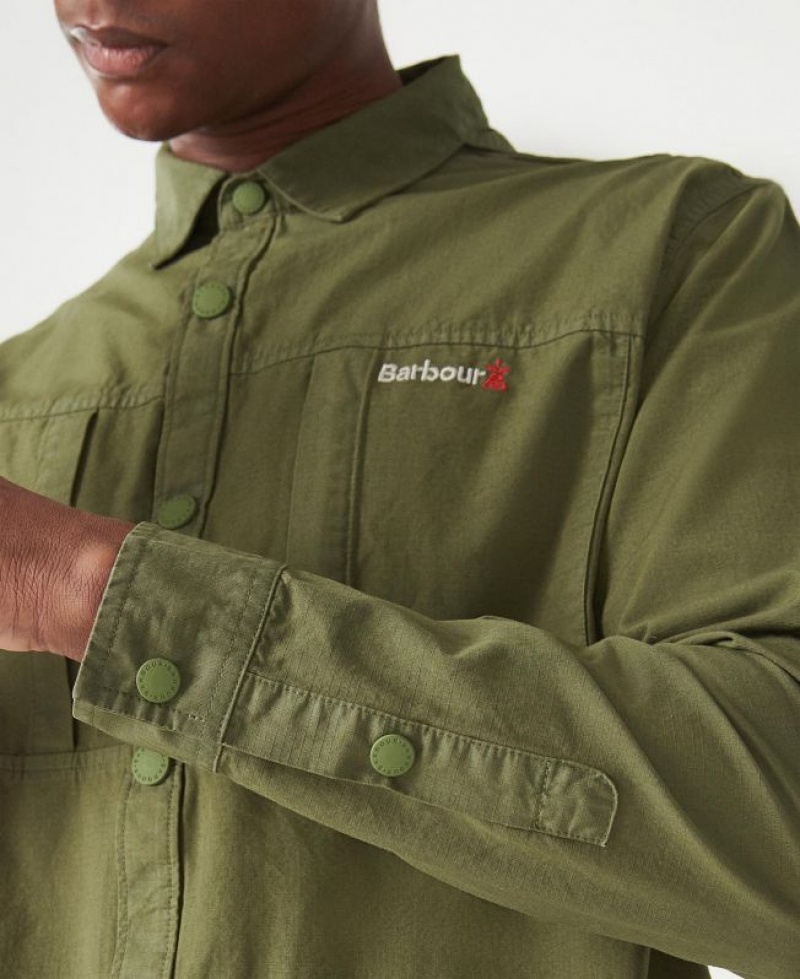 Olive Men Barbour Annan Overshirt | US-4063KHIMG