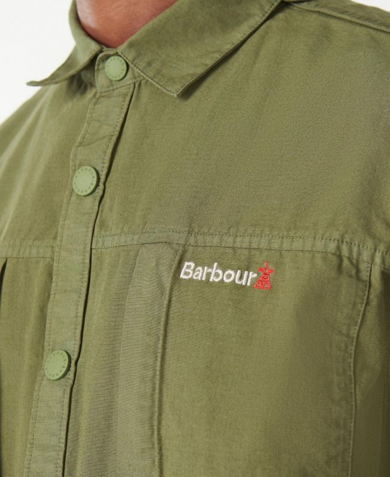 Olive Men Barbour Annan Overshirt | US-4063KHIMG