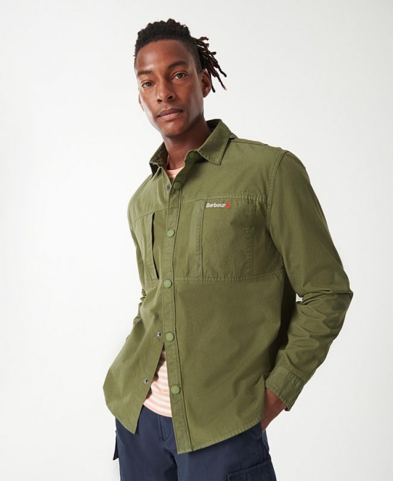 Olive Men Barbour Annan Overshirt | US-4063KHIMG