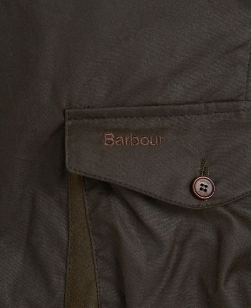 Olive Men Barbour Beacon Sports Waxed Jacket | US-0914OVXQA