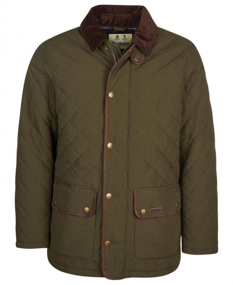 Olive Men Barbour Burton Quilted Jacket | US-7085PKLSM