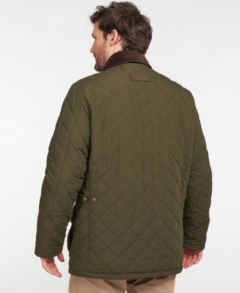 Olive Men Barbour Burton Quilted Jacket | US-7085PKLSM