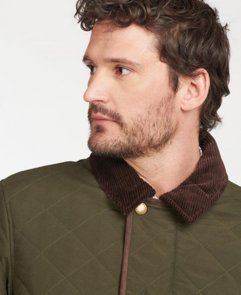 Olive Men Barbour Burton Quilted Jacket | US-7085PKLSM