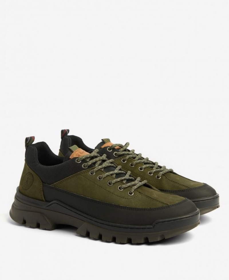 Olive Men Barbour Cain Walking Shoes | US-9472QBRIS