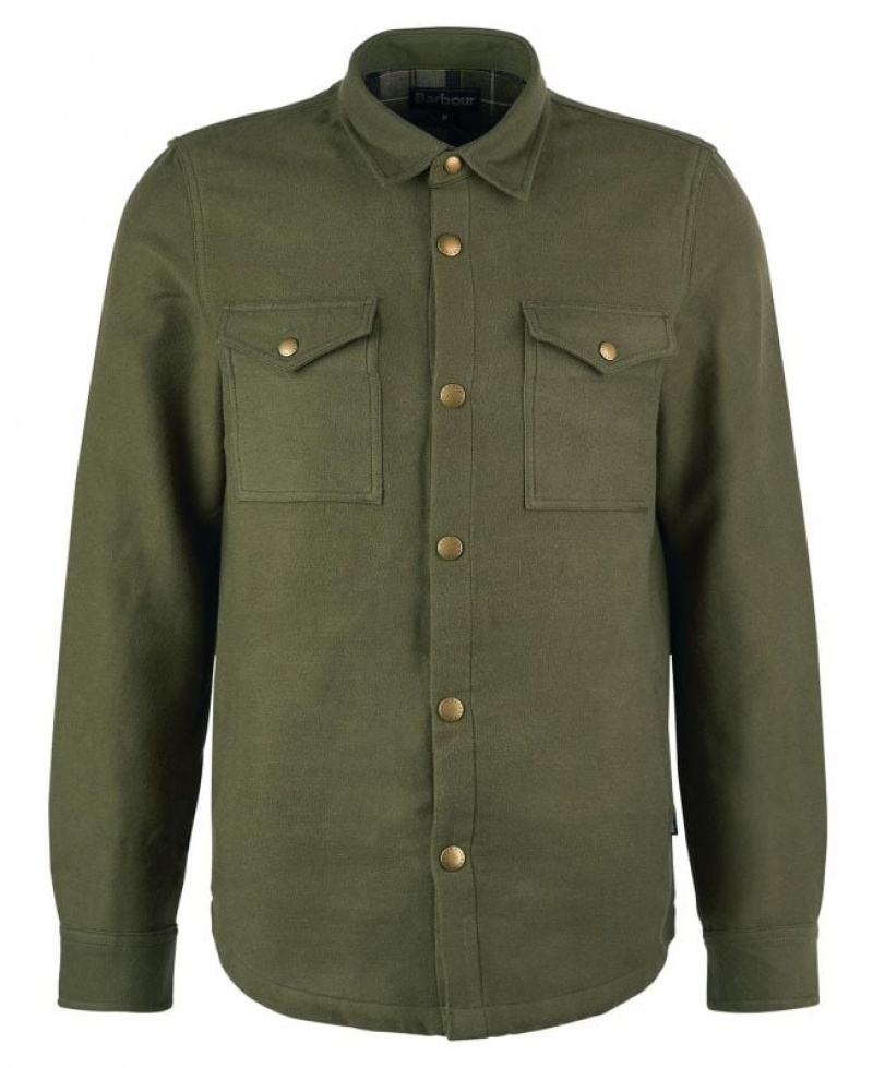 Olive Men Barbour Carrbridge Overshirt | US-3245UWZQV